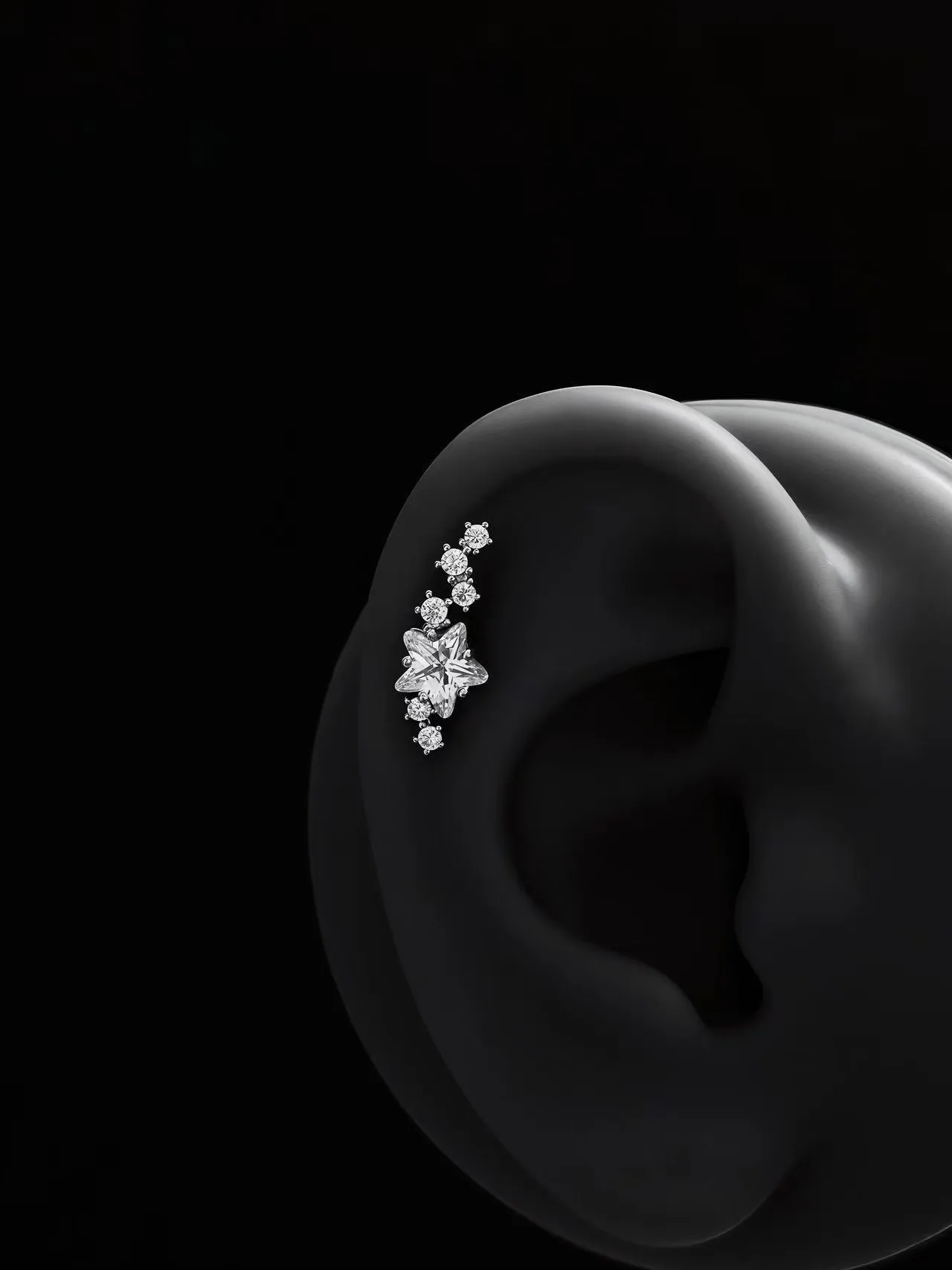 Meteorite Zircon Earrings - alternate view