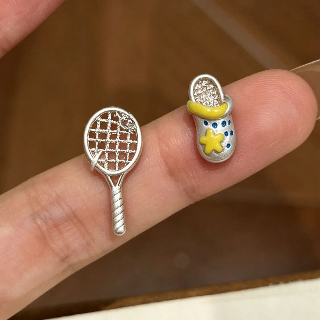 Tennis Racket and Shoe Earrings - alternate view