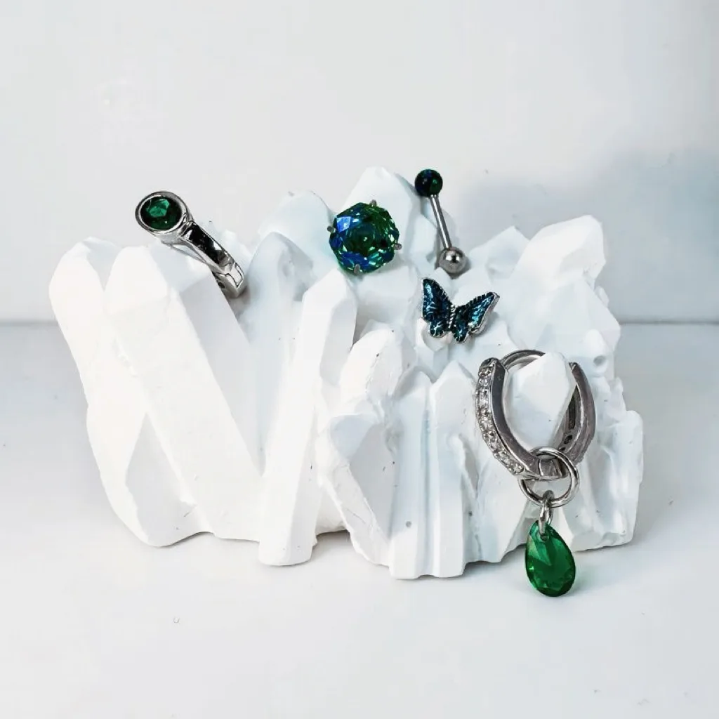 Green Zircon Droplets Earring Stacks - alternate view