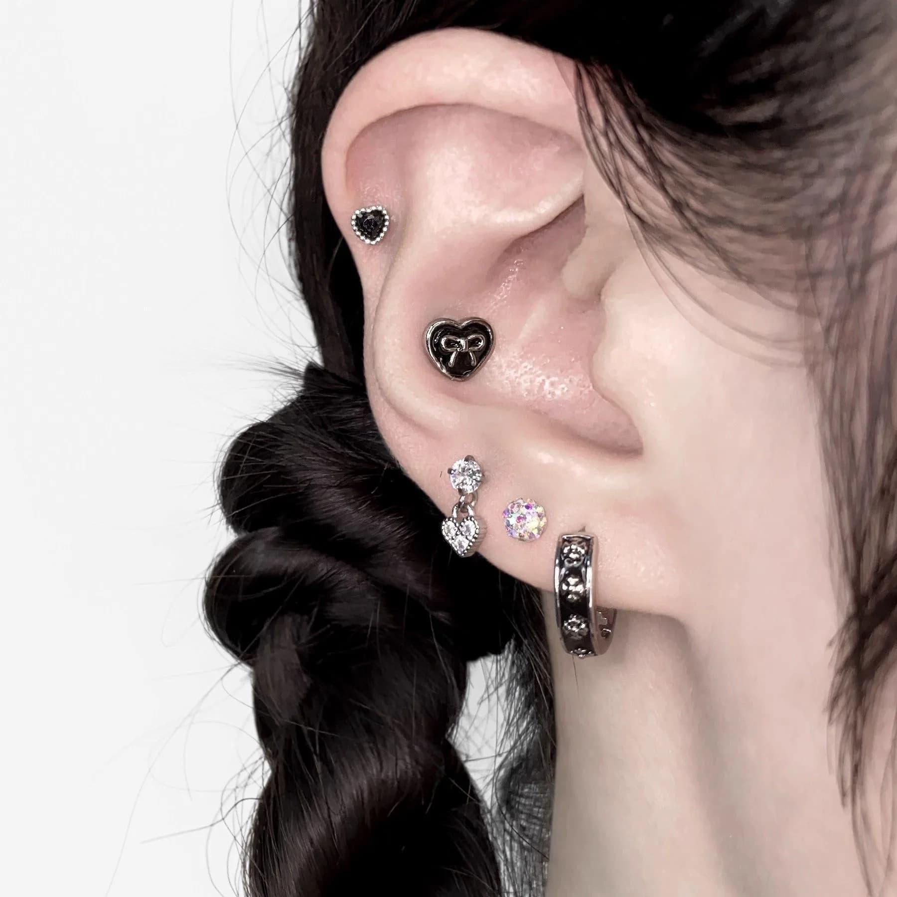 Black Earrings and Stud Earring Stacks