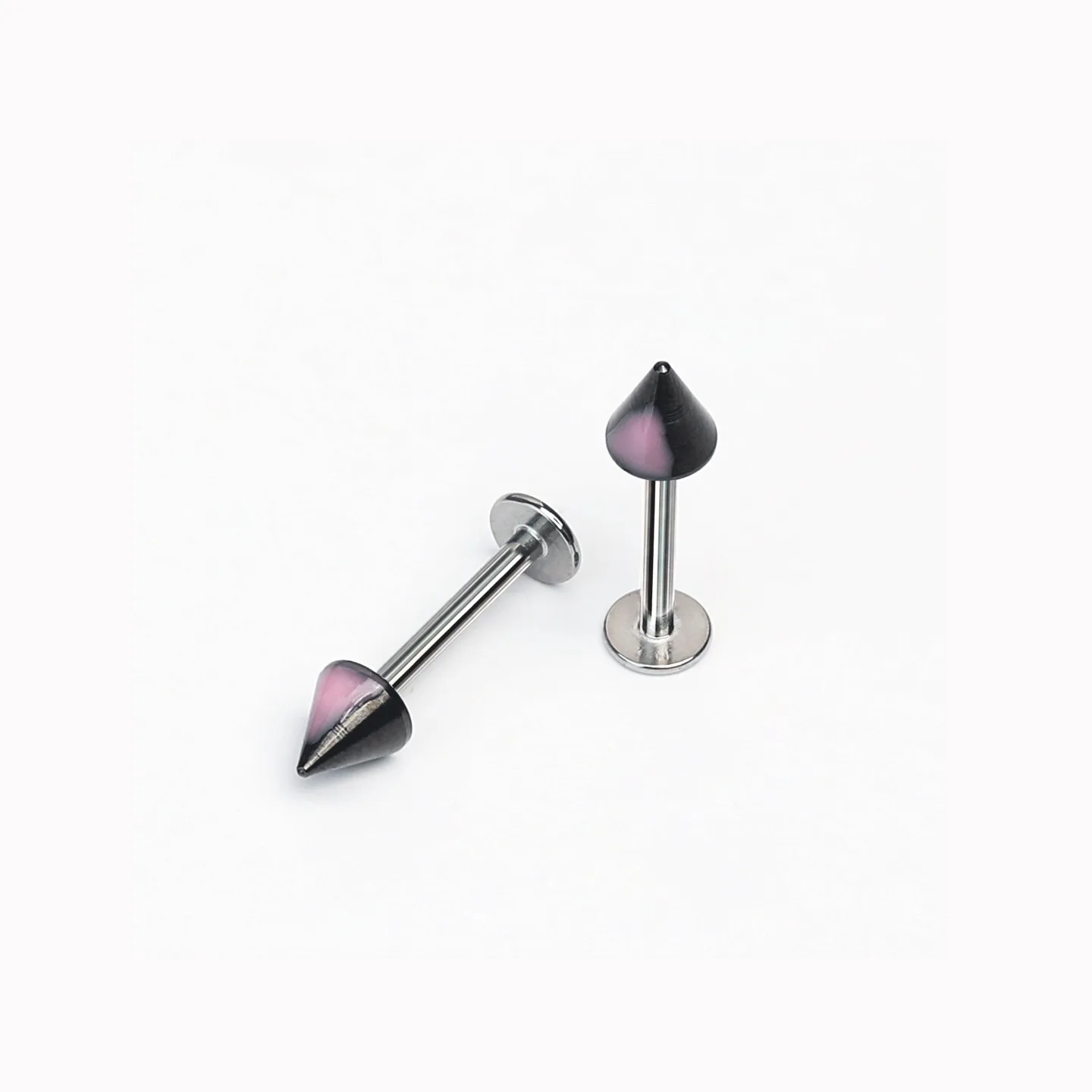 Black And Pink Cat Ear Lip Studs
