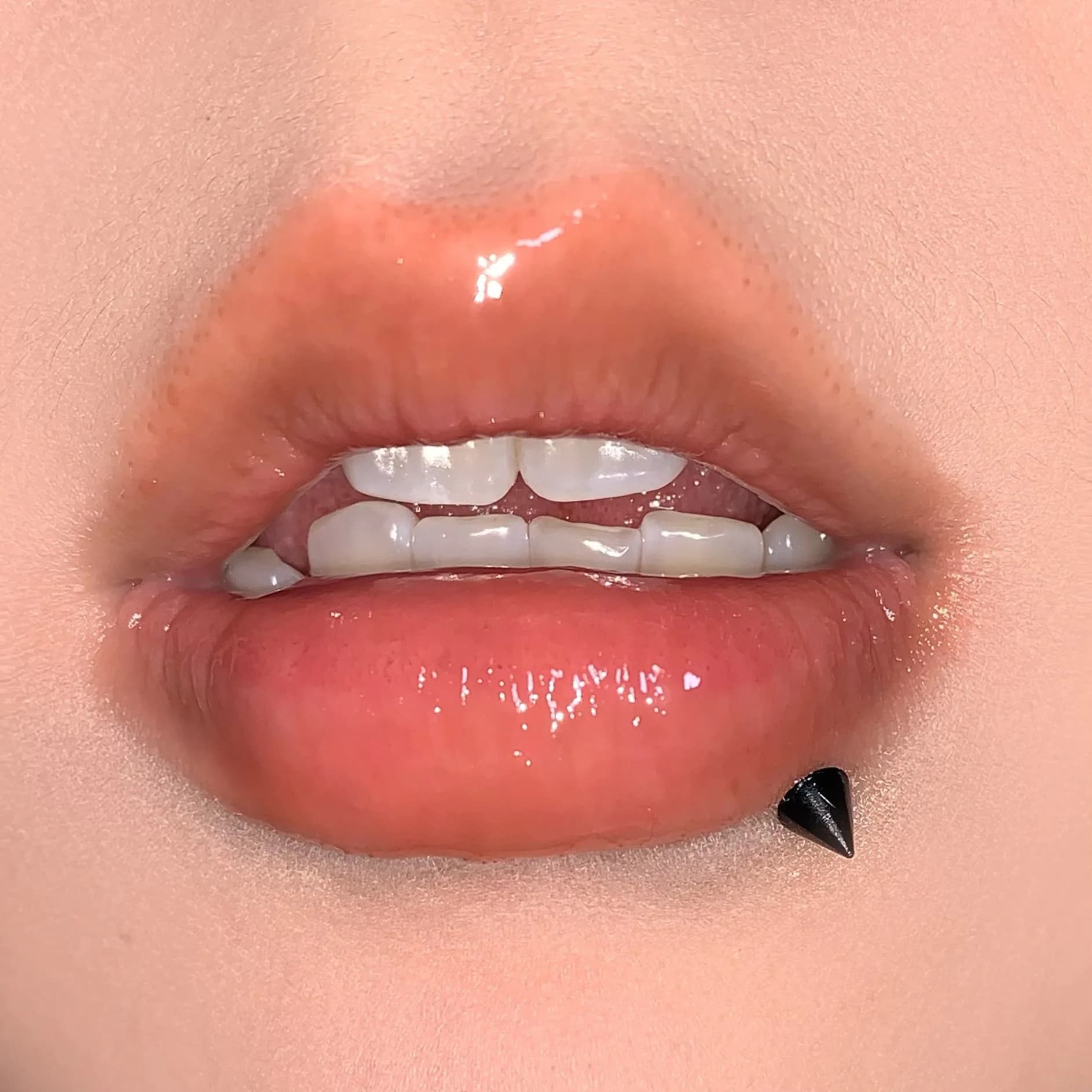Black And Pink Cat Ear Lip Studs thumbnail 3