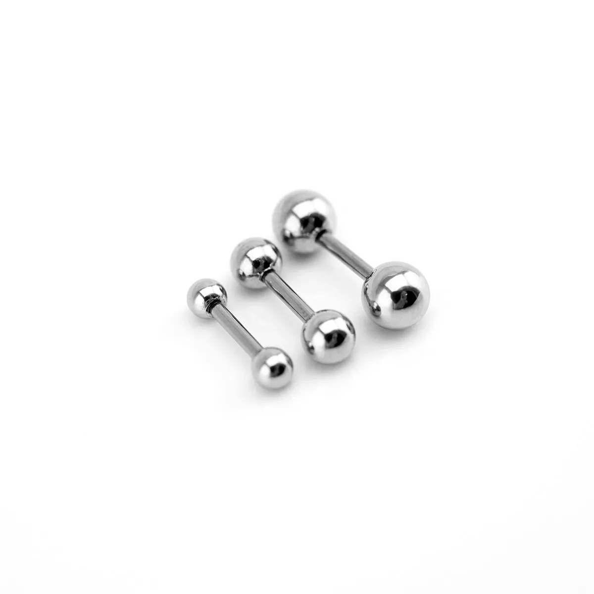 Titanium Round Bead Stud Earrings