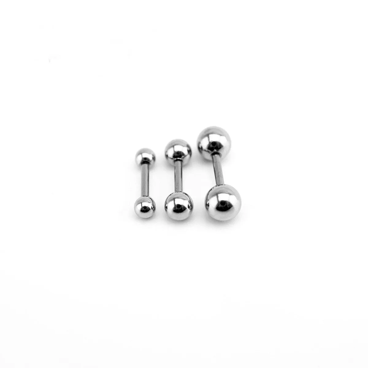 Titanium Round Bead Stud Earrings - alternate view