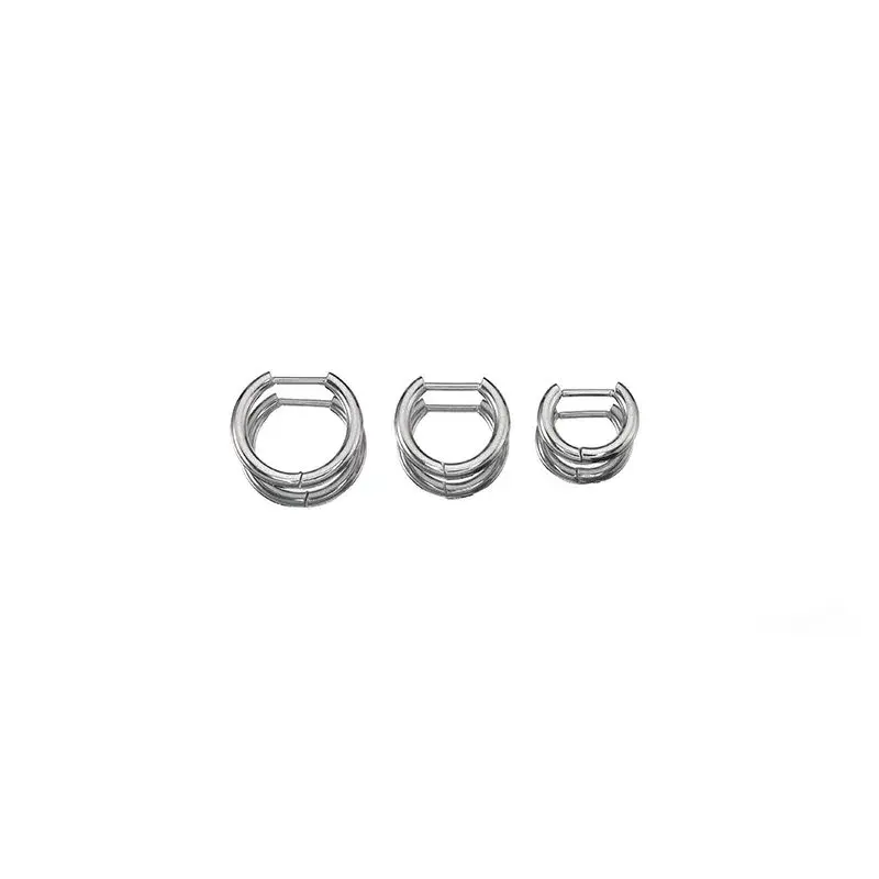 Three implant-grade titanium helix piercing rings in different sizes, displayed on a clean white background.